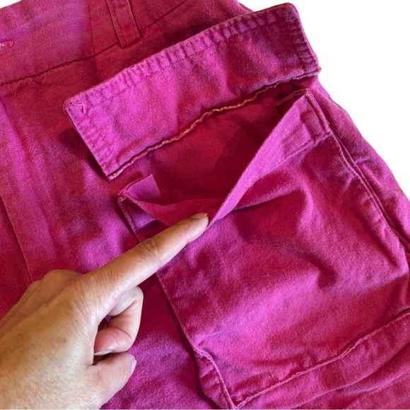 Farm Rio Linen Blend Pink Cargo Shorts M - Picture 6 of 10